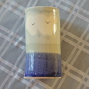 Studio Artist Pottery Vase- Seagulls Water